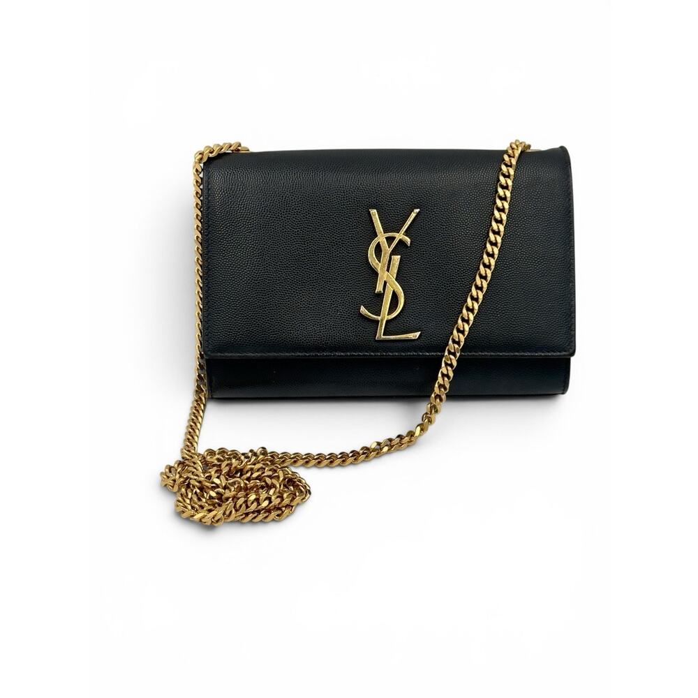 Classic Kate Small Monogram Shoulder Bag with Gold Chain